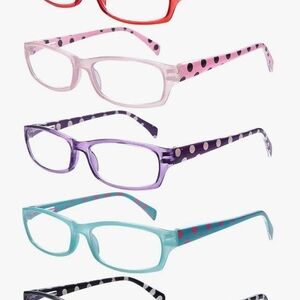 Polka Dot Women's Glasses Set - Pink, Purple, Blue